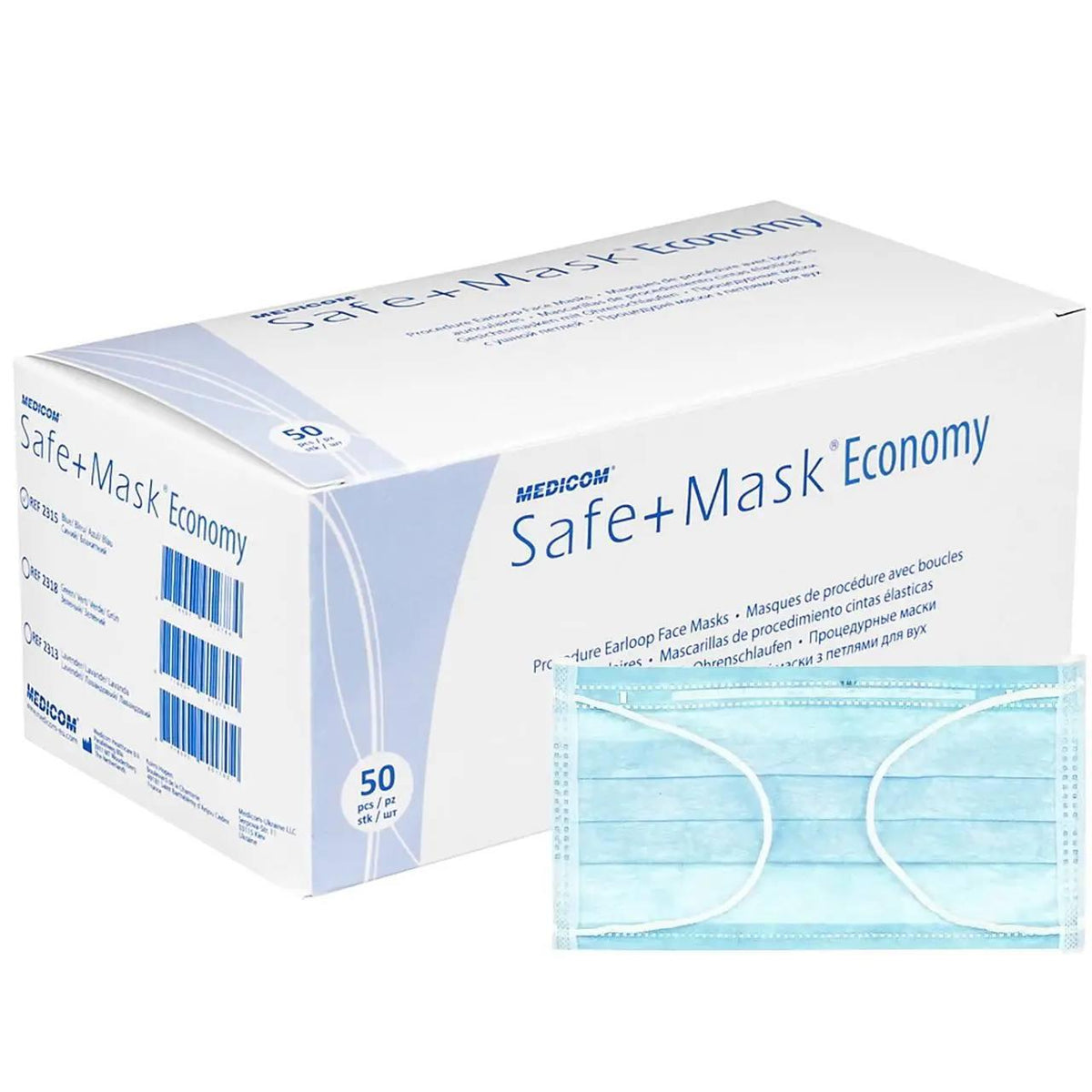 Masques jetables Medicom, boîte de 50 pièces.