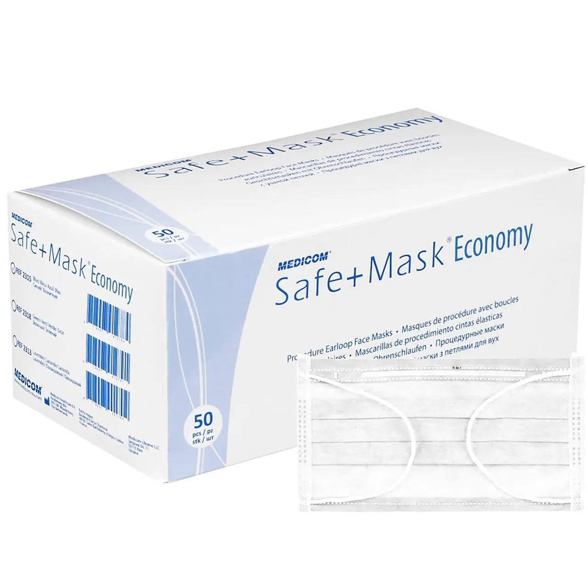 Masques jetables Medicom, boîte de 50 pièces.